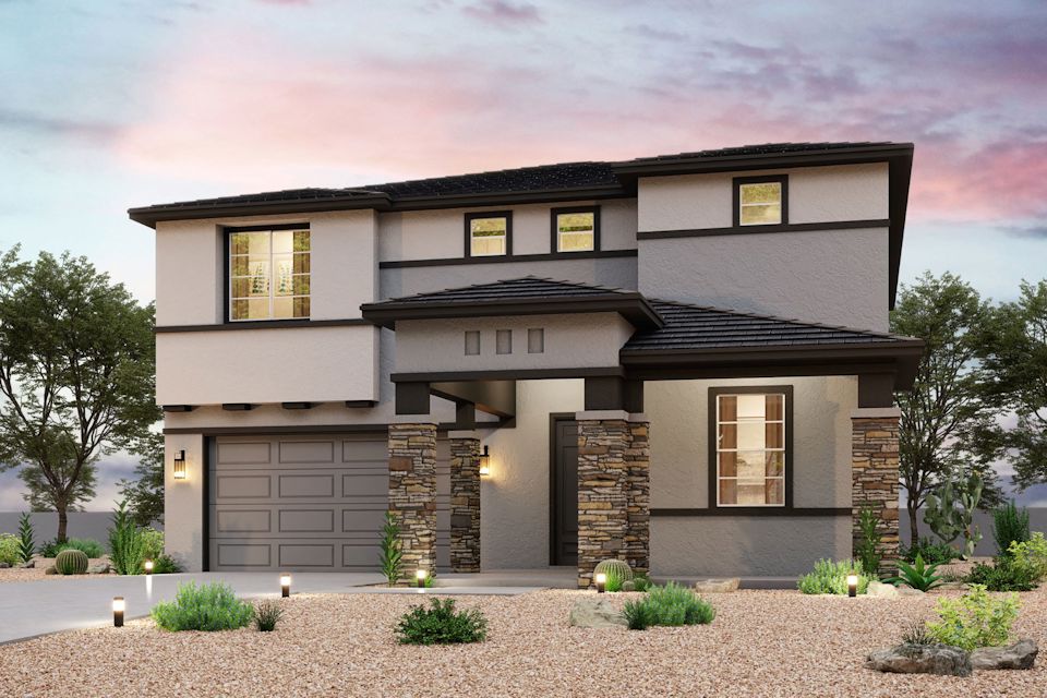 A house with a garage.