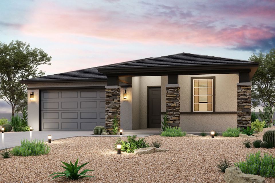 A house with a garage.
