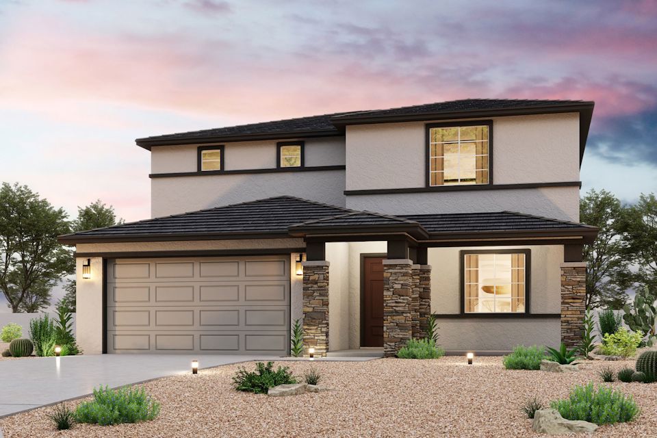 A house with a garage.