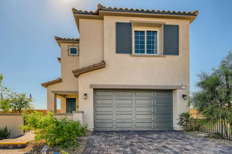 A house with a garage.