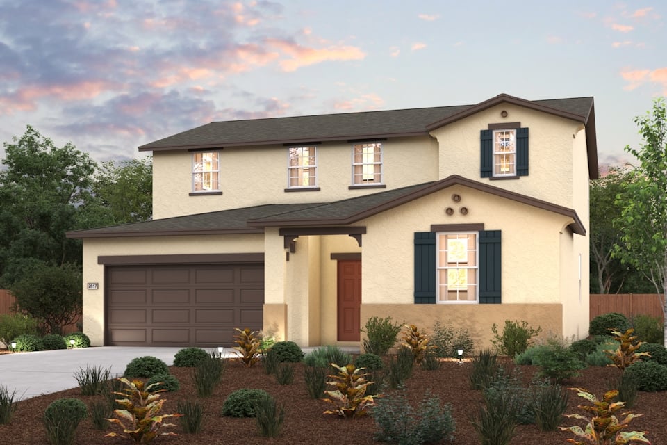 A house with a large front yard.