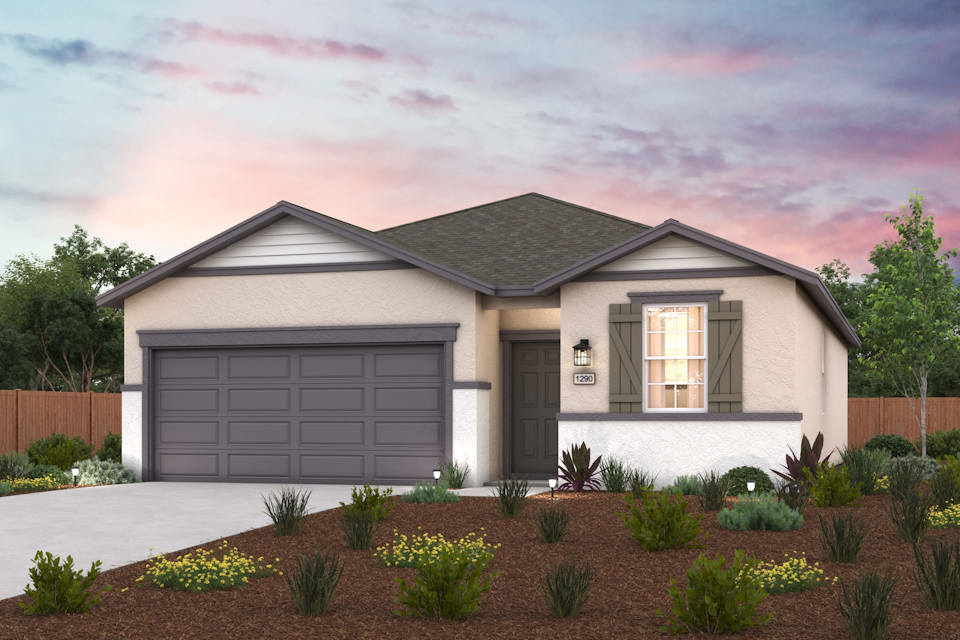 A house with a garage.