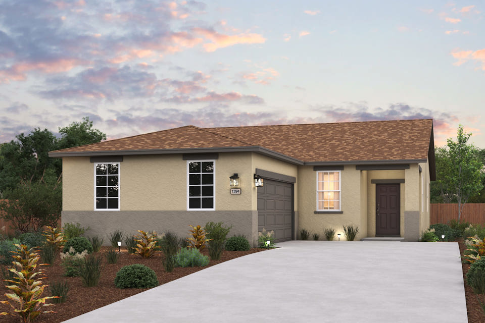 A house with a driveway.