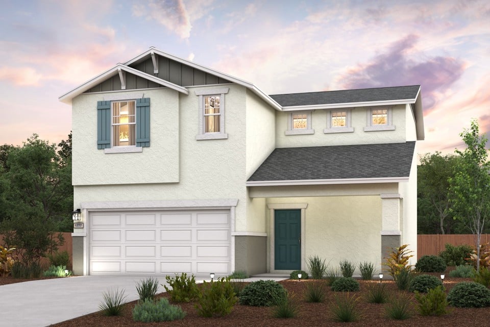 A house with a garage.