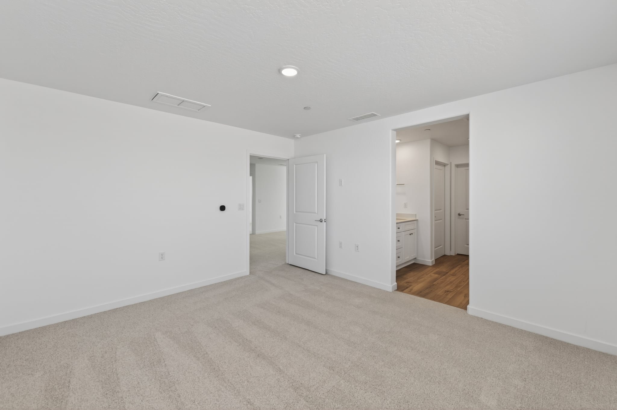 A room with white walls.