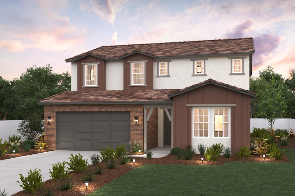 A house with a garage.