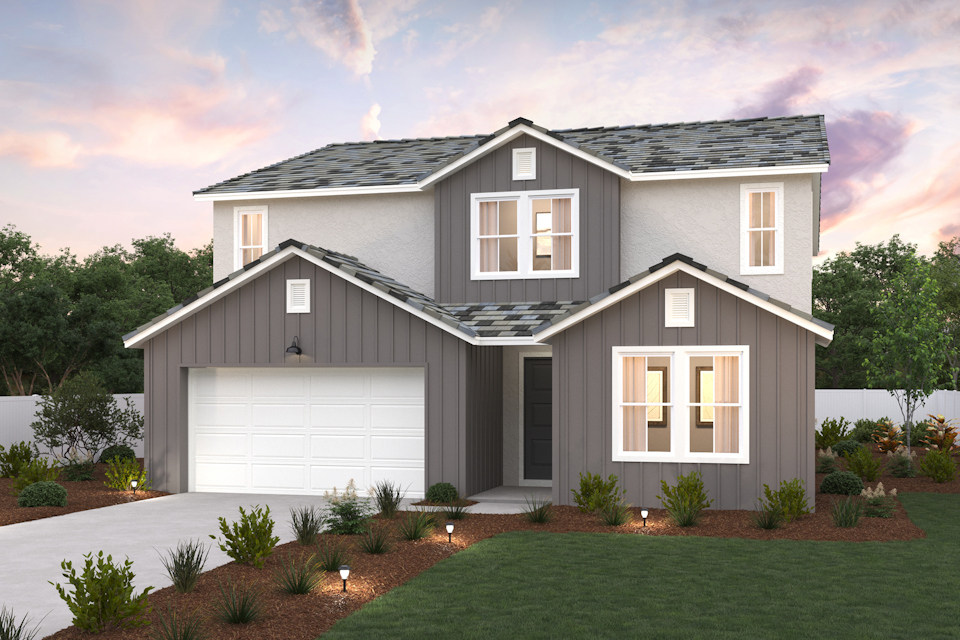 A house with a garage.