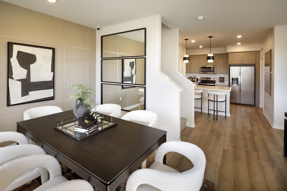 A modern looking living room.