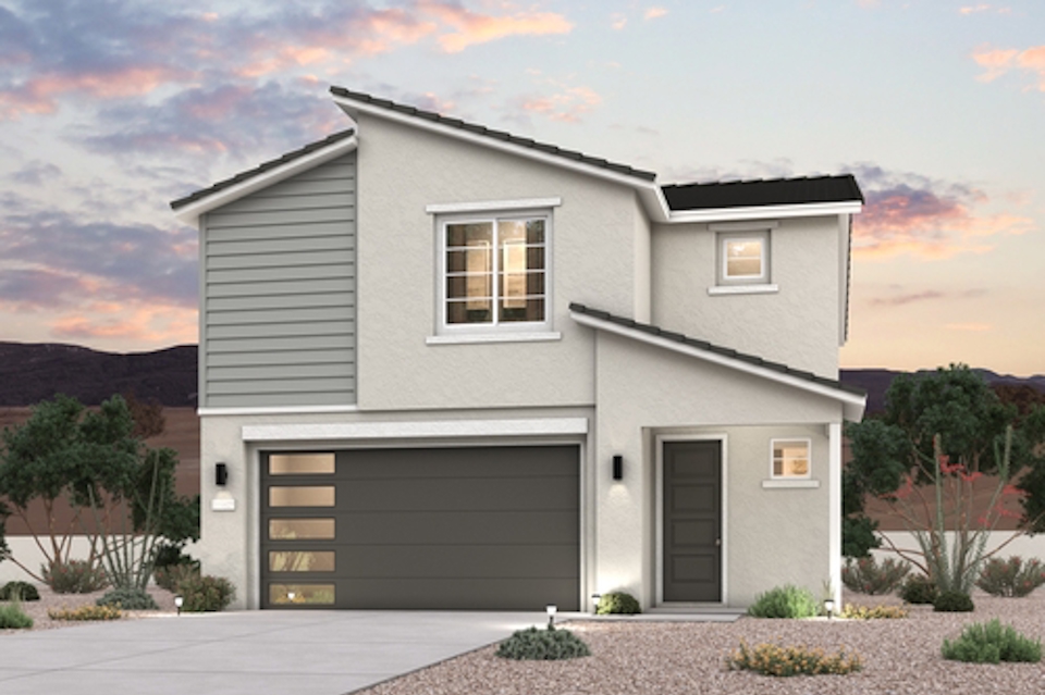 A house with a garage.