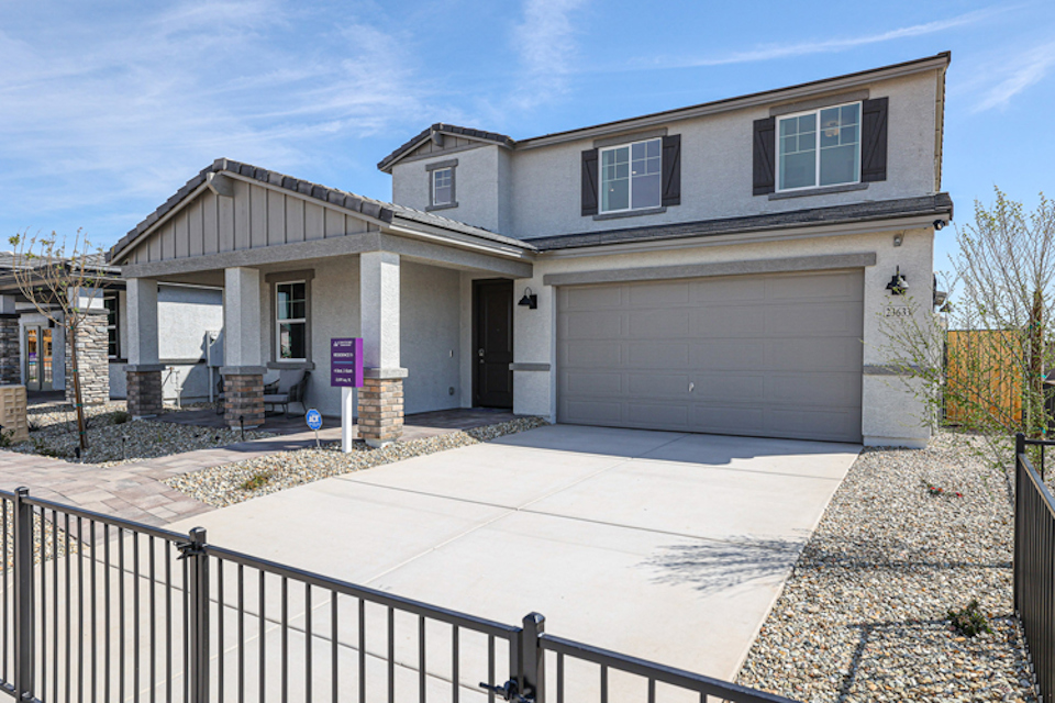 A house with a garage.