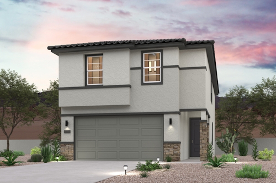A house with a garage.
