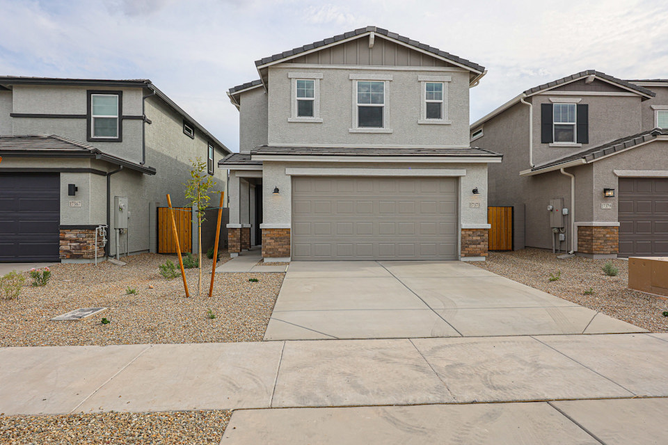 A house with a garage.