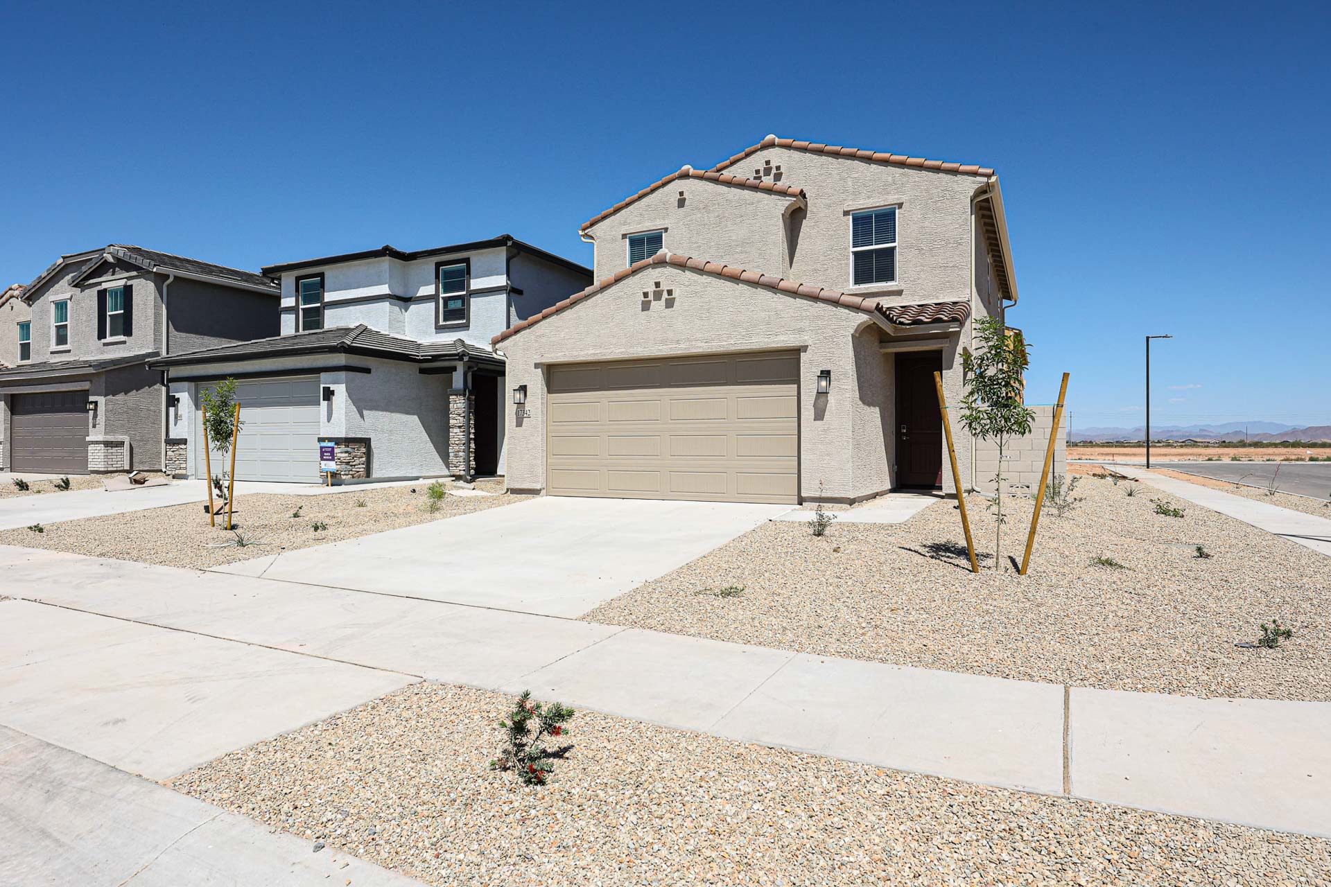 A house with a garage.