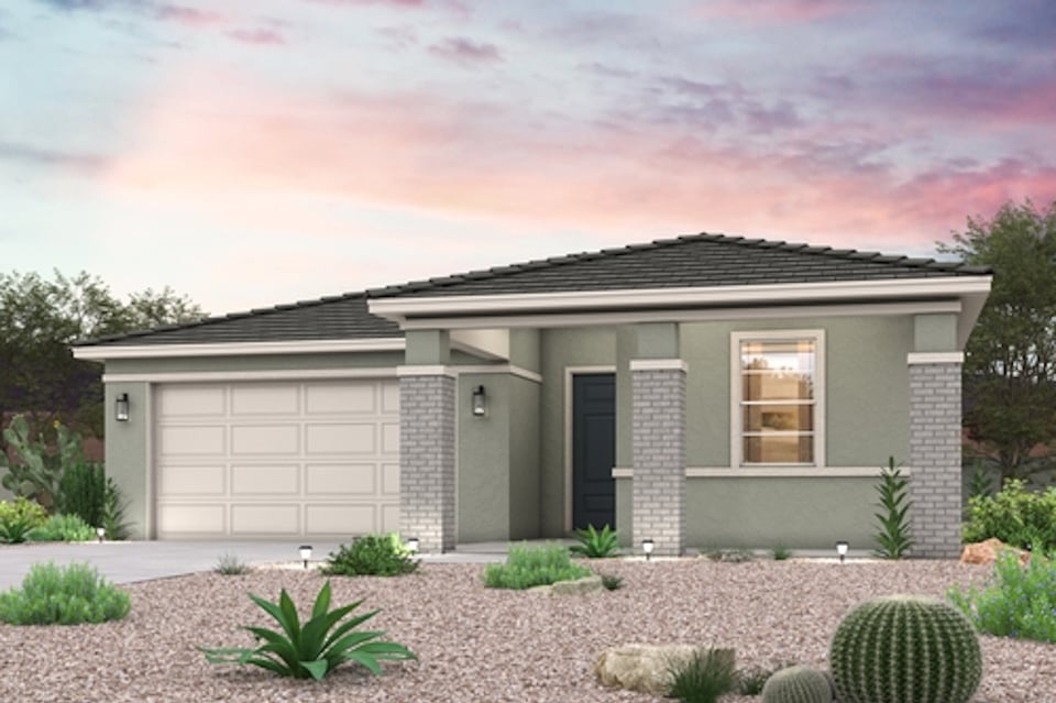 A house with a garage.