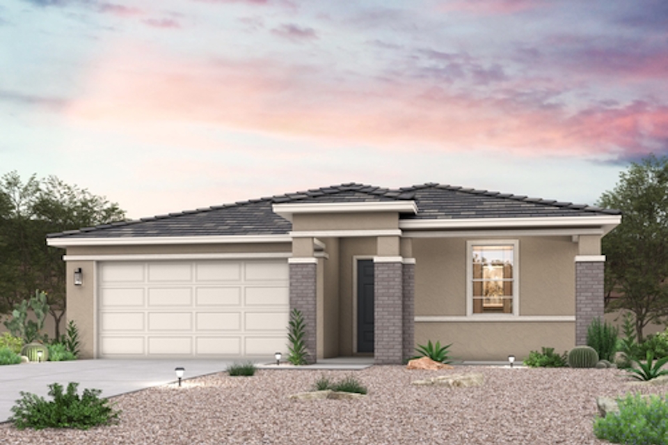 A house with a garage.