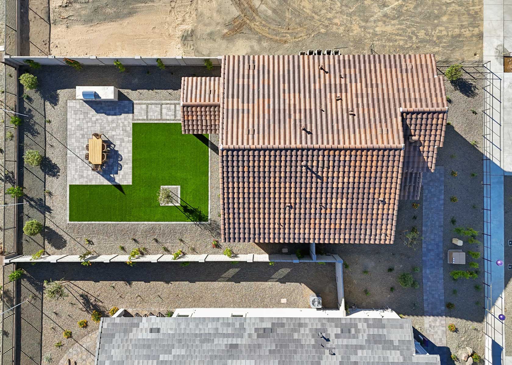 A house with a yard.