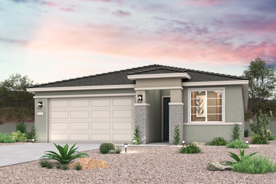 A house with a garage.