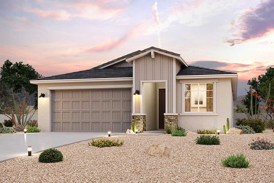 A house with a driveway.