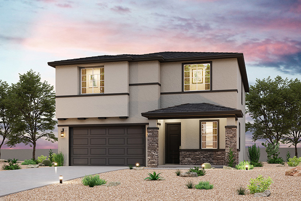 A house with a garage.