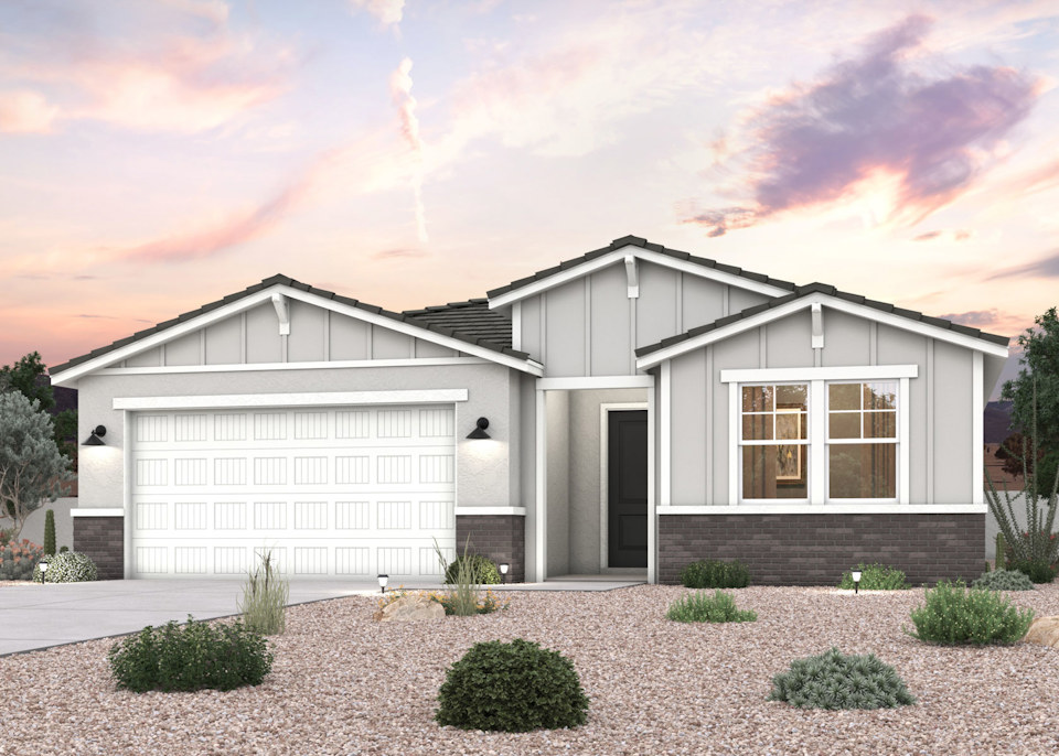 A house with a garage.