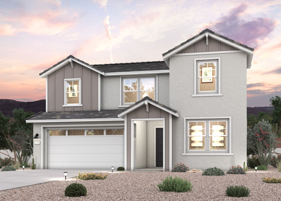 A house with a garage.