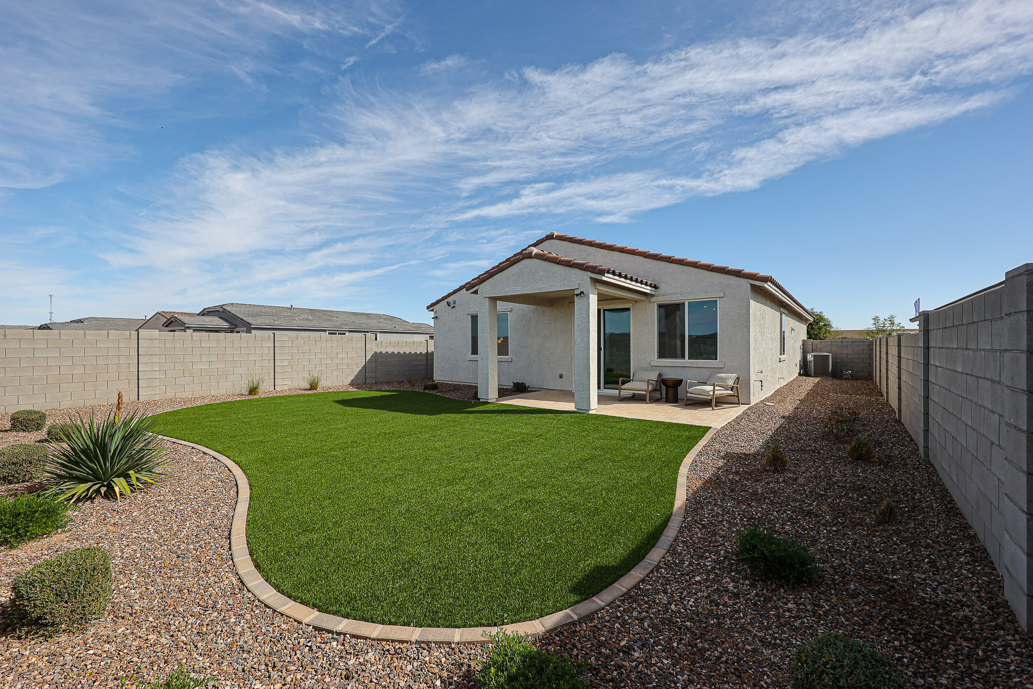 A house with a large yard.