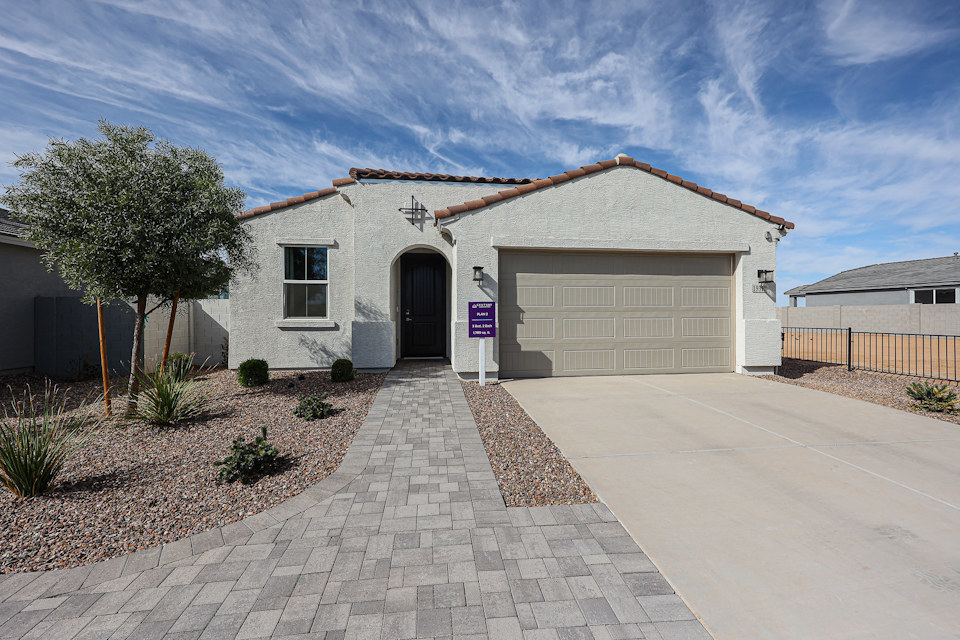 A house with a garage.
