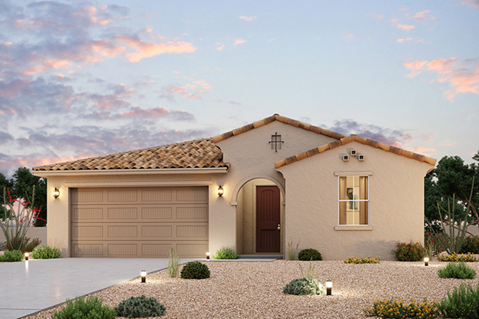 A house with a driveway.