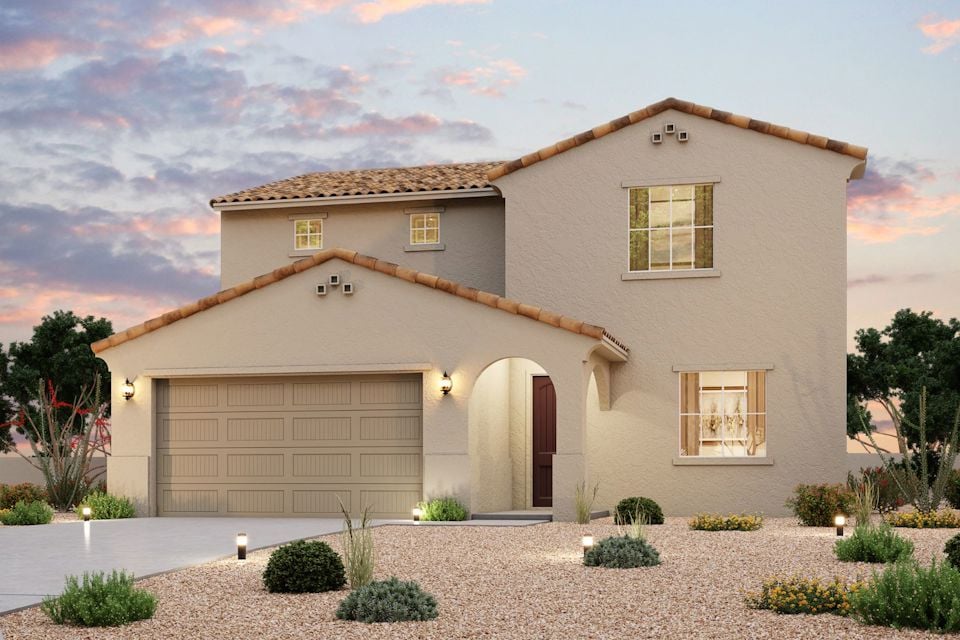 A house with a garage.