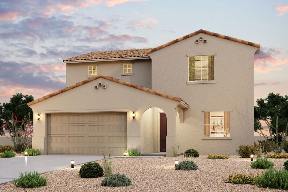 A house with a garage.