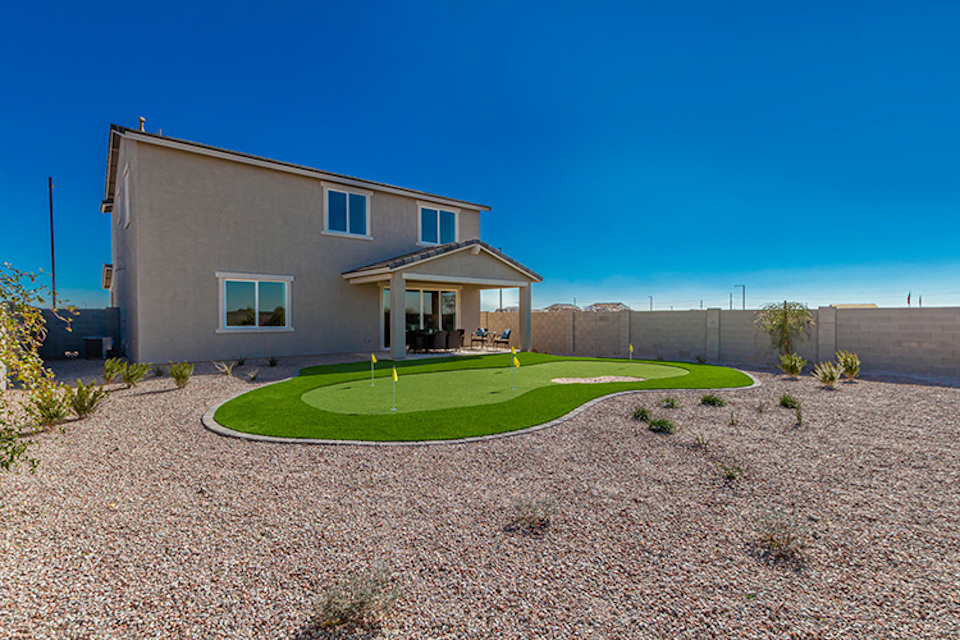 A house with a large yard.