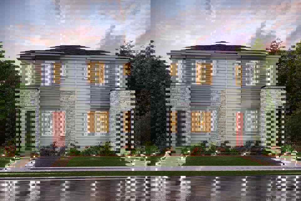 A house with a driveway.