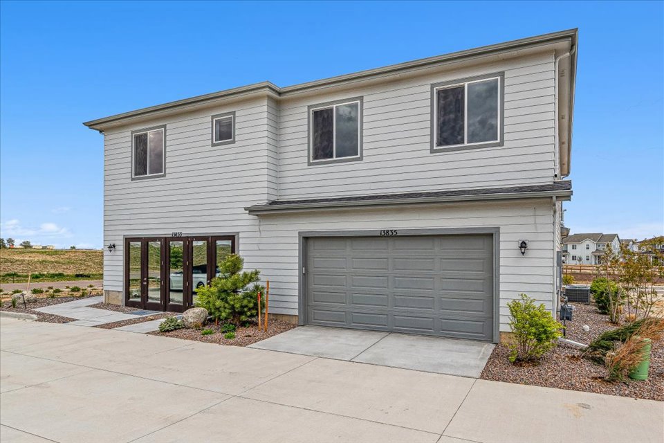 A house with a garage.