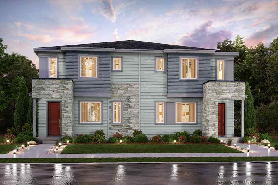 A house with a driveway.