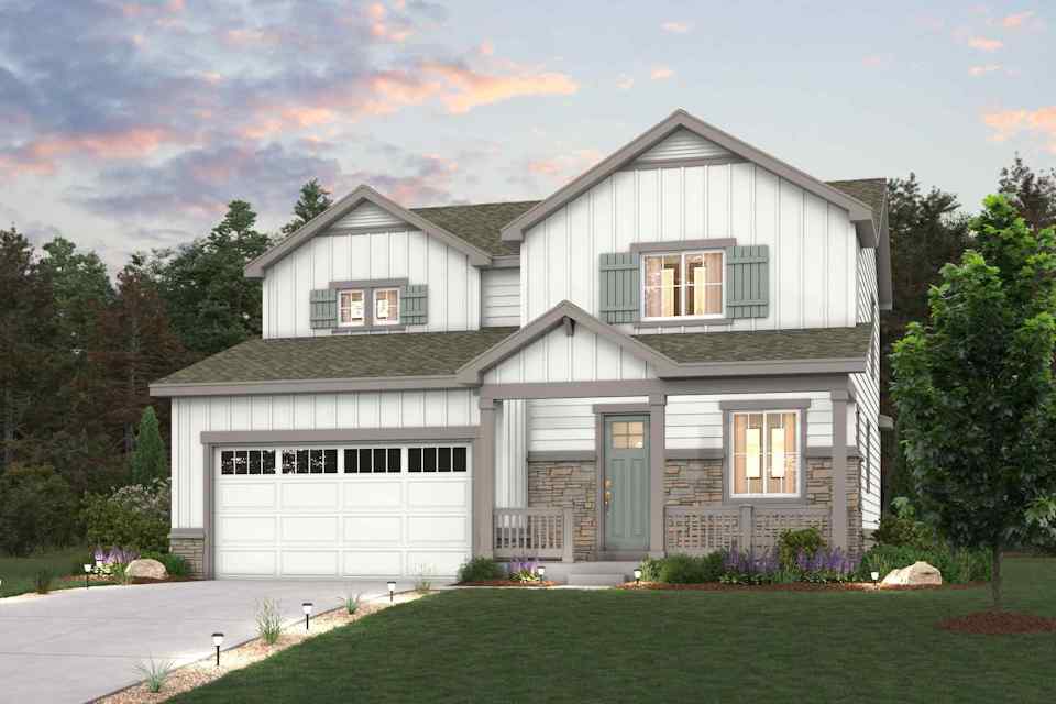A house with a garage.