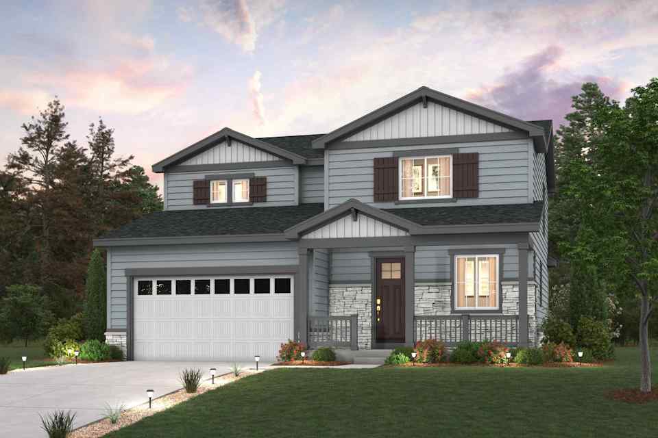 A house with a garage.