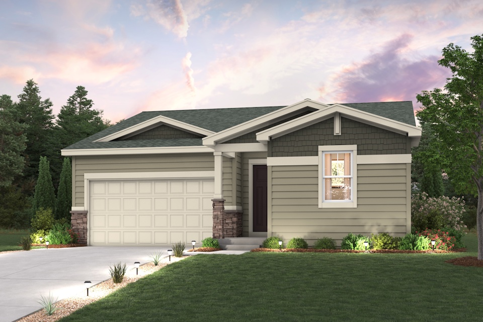 A house with a garage.