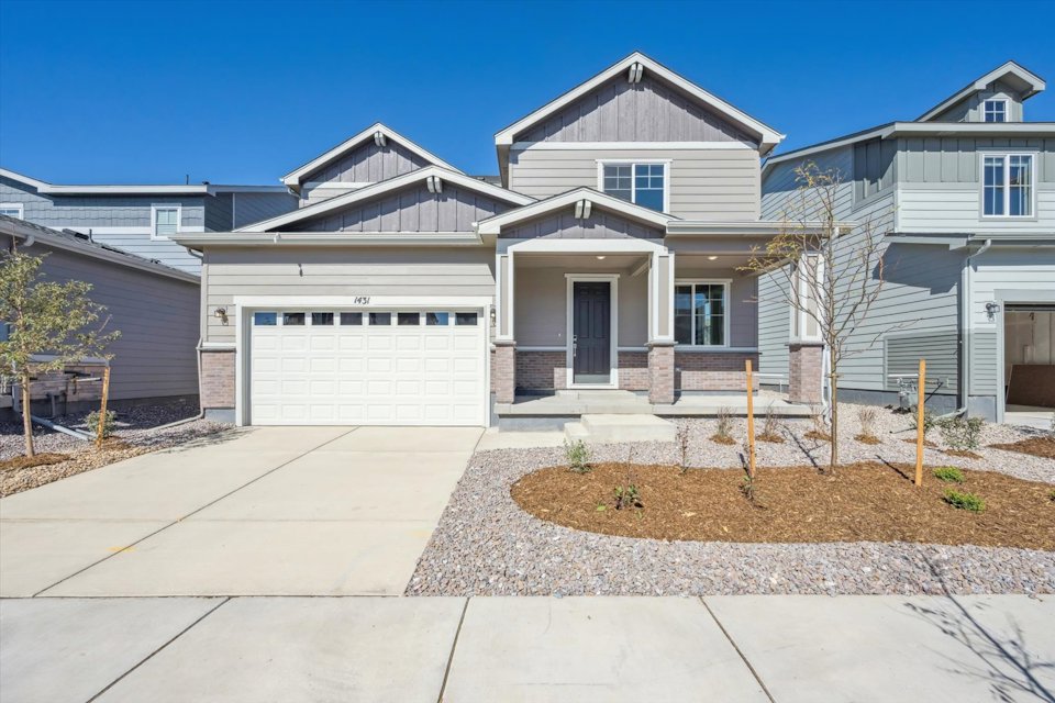 A house with a garage.