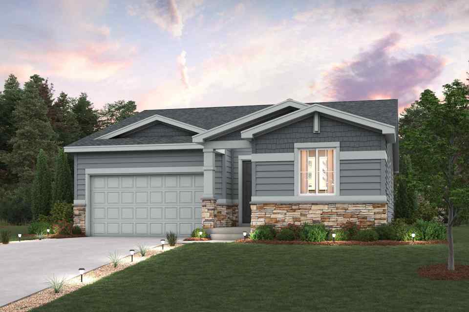 A house with a driveway and a lawn in front of it.