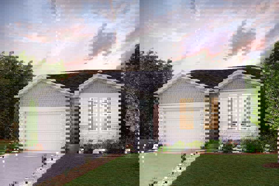 A house with a garage.