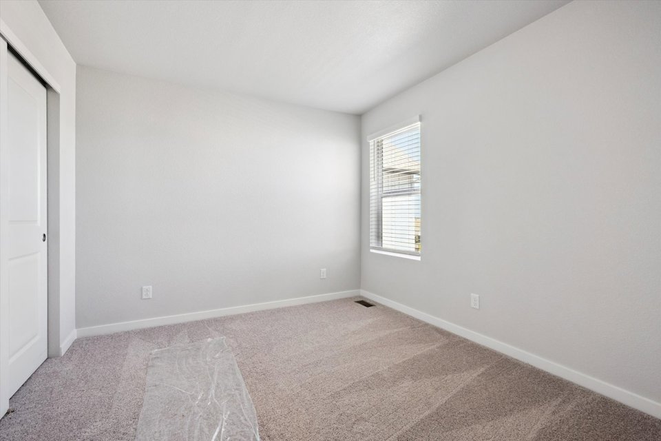 A room with a carpet and a rug.