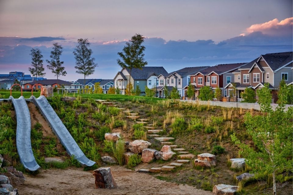 A row of houses.