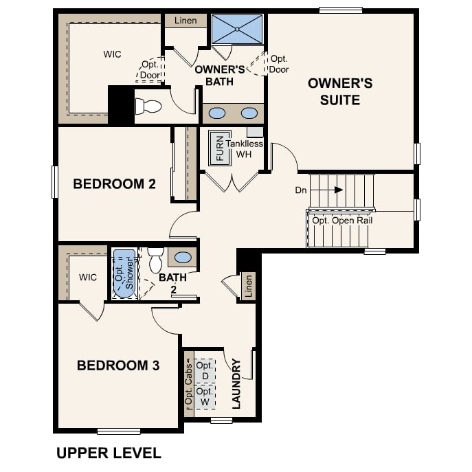 Diagram, engineering drawing. Jay Floorplan, Upper Level