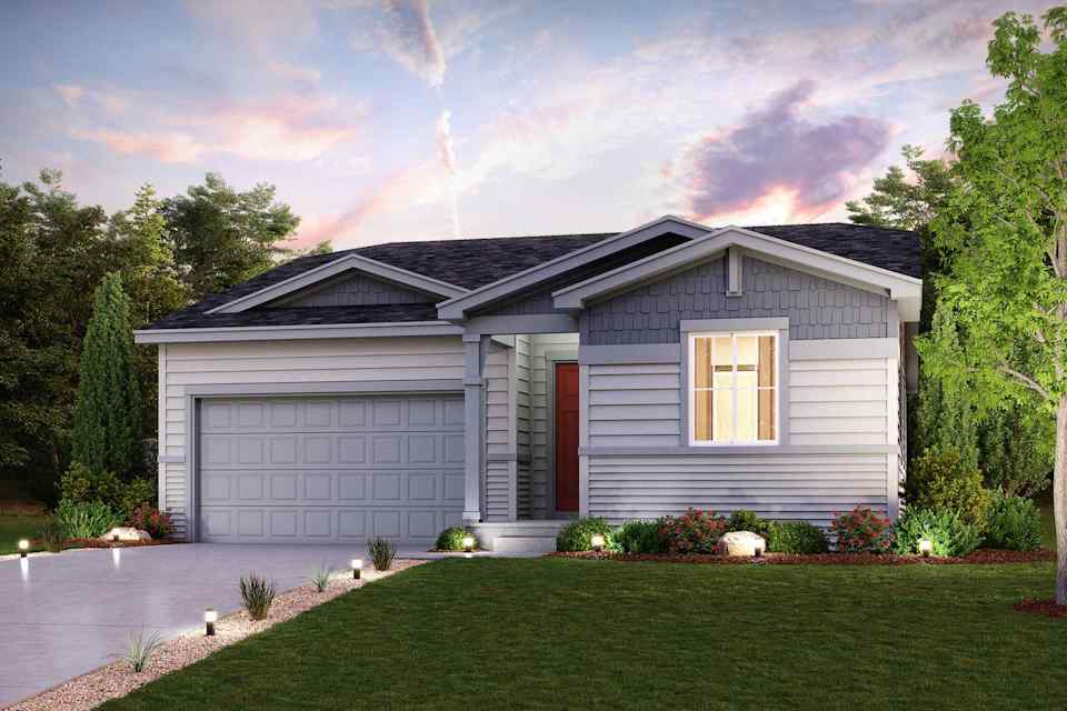 A house with a garage.