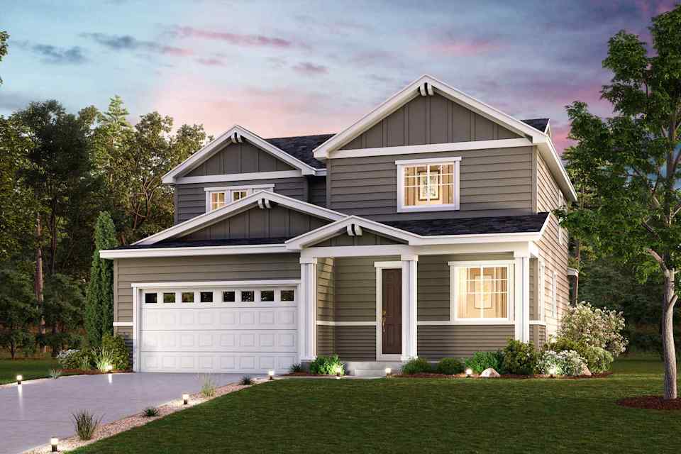 A house with a garage.