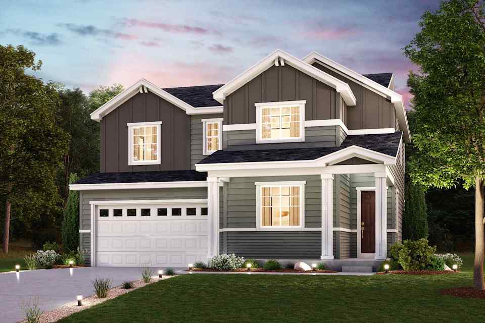 A house with a garage.