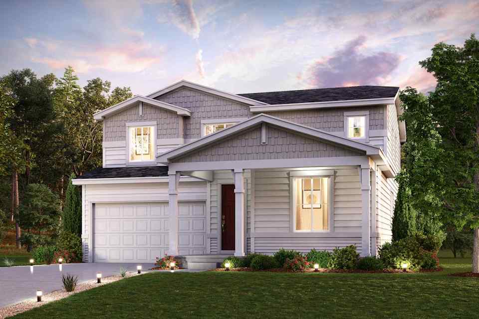 A house with a large front yard.