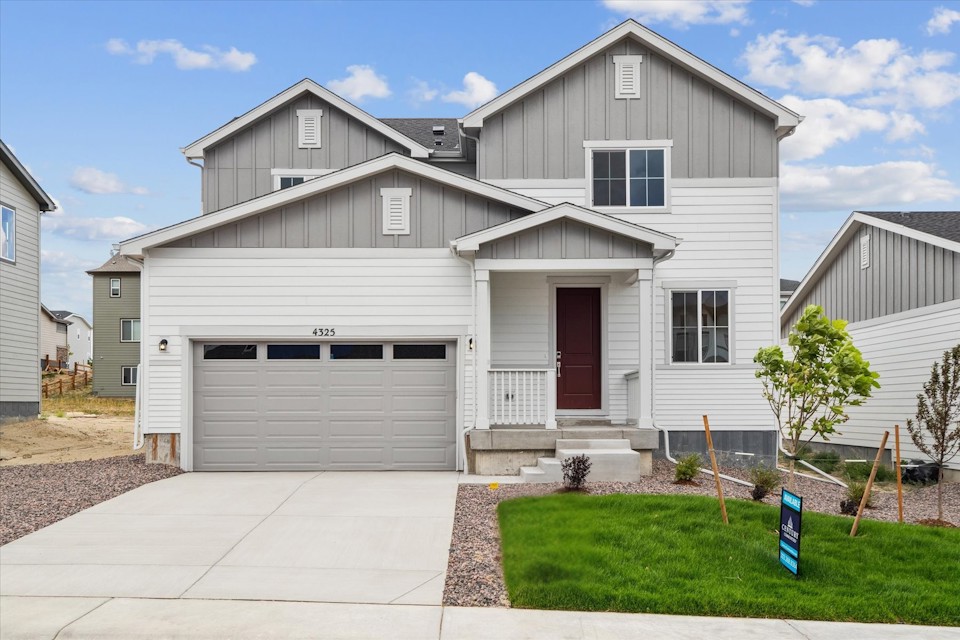 A house with a garage.