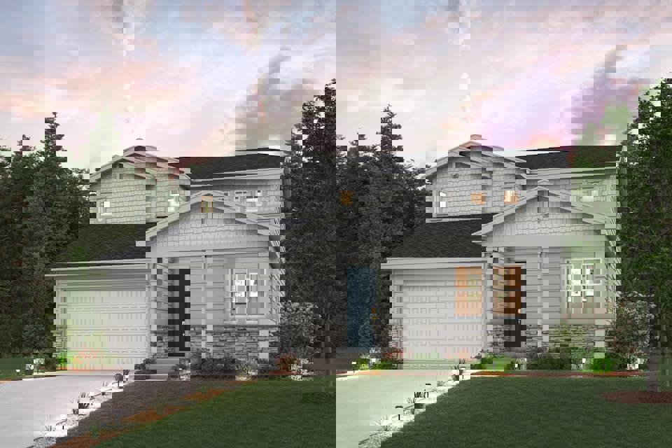 A house with a garage.