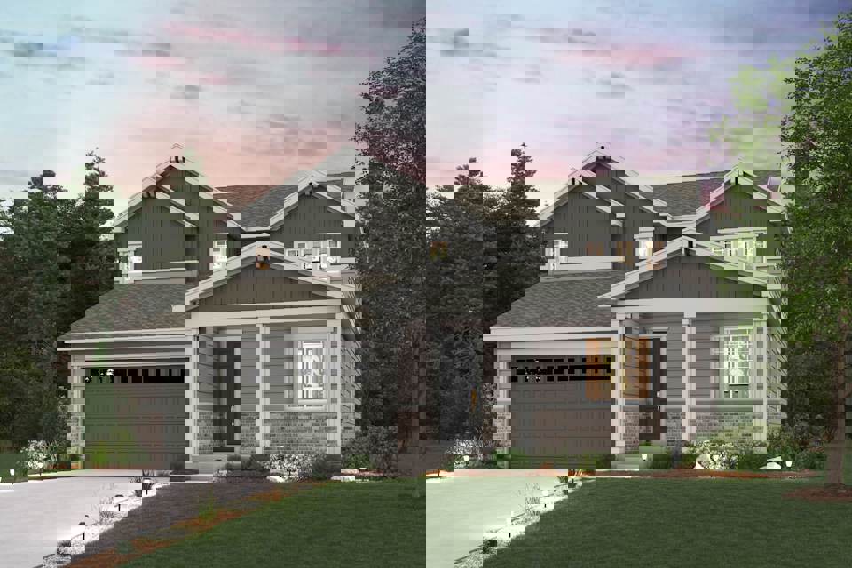 A house with a garage.